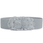 Centura eleganta din elastic cu floare BLT060MM Gri - HandMade